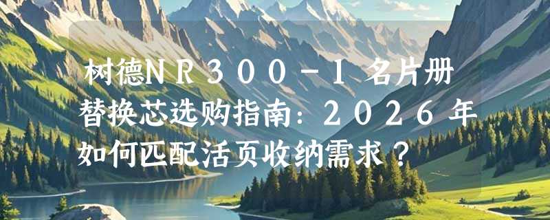 树德NR300-1名片册替换芯选购指南：2026年如何匹配活页收纳需求？