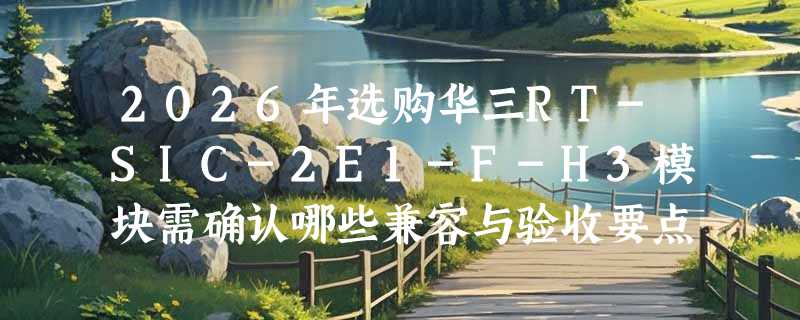 2026年选购华三RT-SIC-2E1-F-H3模块需确认哪些兼容与验收要点