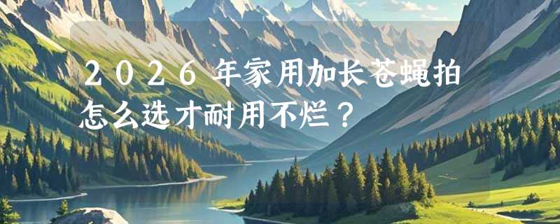 2026年家用加长苍蝇拍怎么选才耐用不烂？