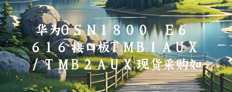 华为OSN1800 E6616接口板TMB1AUX/TMB2AUX现货采购如何避坑？