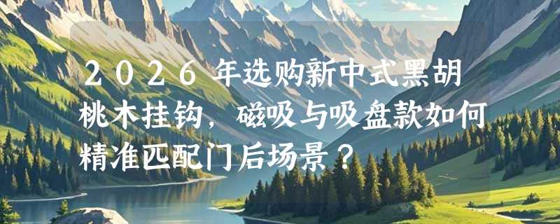 2026年选购新中式黑胡桃木挂钩，磁吸与吸盘款如何精准匹配门后场景？