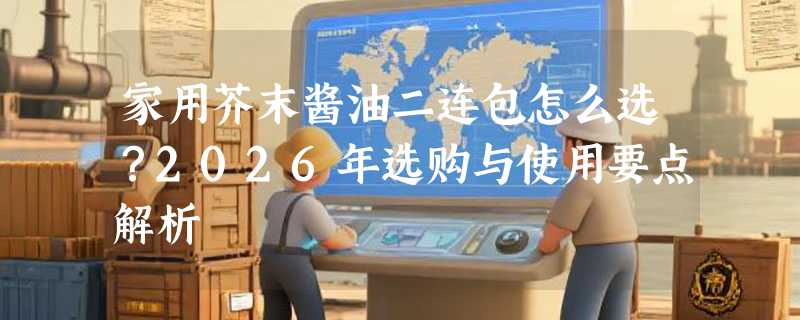 家用芥末酱油二连包怎么选？2026年选购与使用要点解析