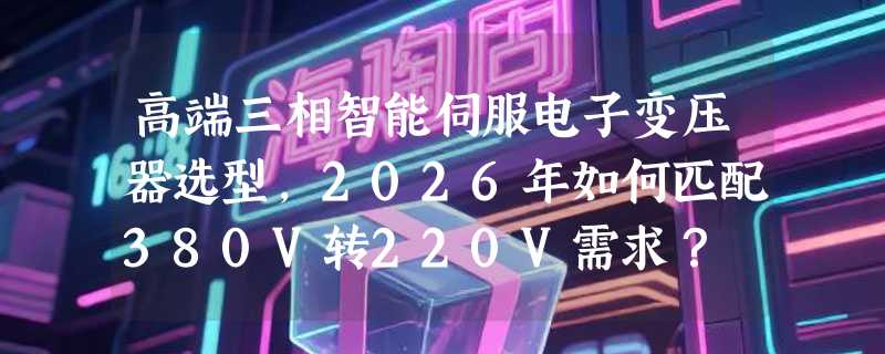 高端三相智能伺服电子变压器选型，2026年如何匹配380V转220V需求？