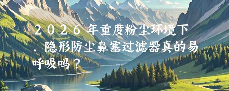 2026年重度粉尘环境下，隐形防尘鼻塞过滤器真的易呼吸吗？