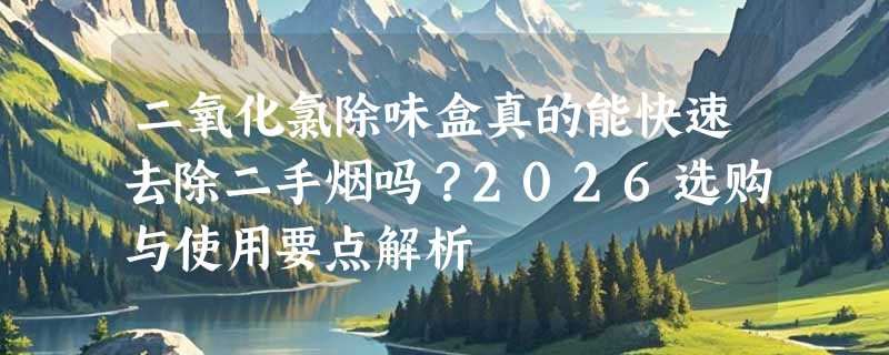 二氧化氯除味盒真的能快速去除二手烟吗？2026选购与使用要点解析