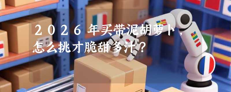 2026年买带泥胡萝卜，怎么挑才脆甜多汁？