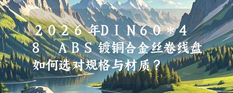 2026年DIN60*48 ABS镀铜合金丝卷线盘如何选对规格与材质？