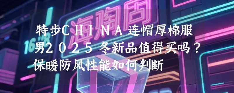 特步CHINA连帽厚棉服男2025冬新品值得买吗？保暖防风性能如何判断
