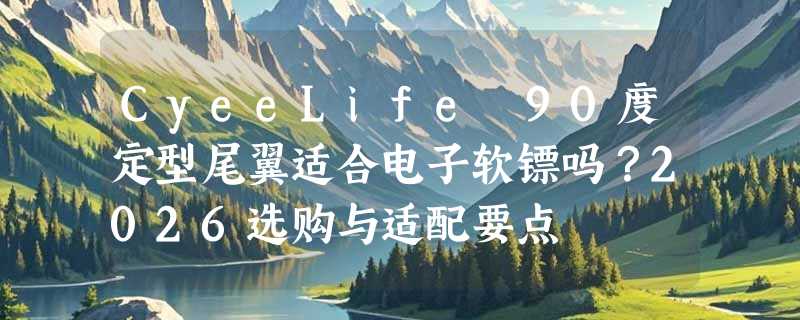 CyeeLife 90度定型尾翼适合电子软镖吗？2026选购与适配要点