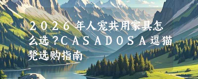 2026年人宠共用家具怎么选？CASADOSA逗猫凳选购指南