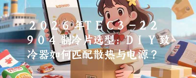 2026年TEC3-22904制冷片选型：DIY致冷器如何匹配散热与电源？