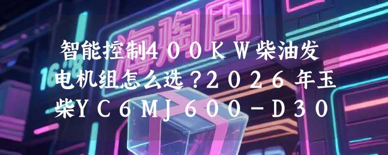 智能控制400KW柴油发电机组怎么选？2026年玉柴YC6MJ600-D30配置决策指南