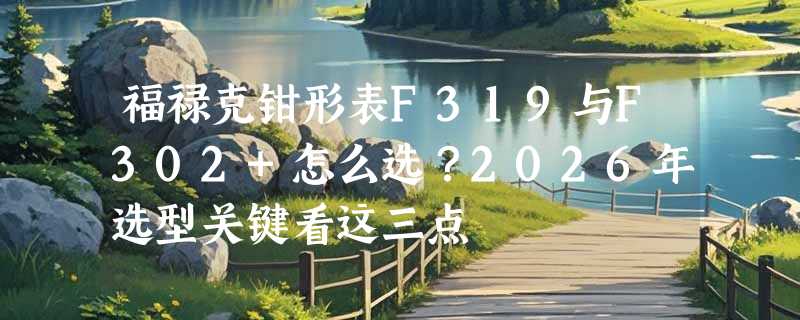 福禄克钳形表F319与F302+怎么选？2026年选型关键看这三点