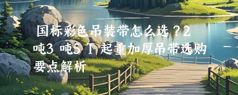 国标彩色吊装带怎么选？2吨3吨5T起重加厚吊带选购要点解析