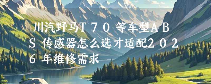 川汽野马T70等车型ABS传感器怎么选才适配2026年维修需求
