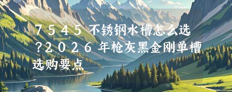 7545不锈钢水槽怎么选？2026年枪灰黑金刚单槽选购要点