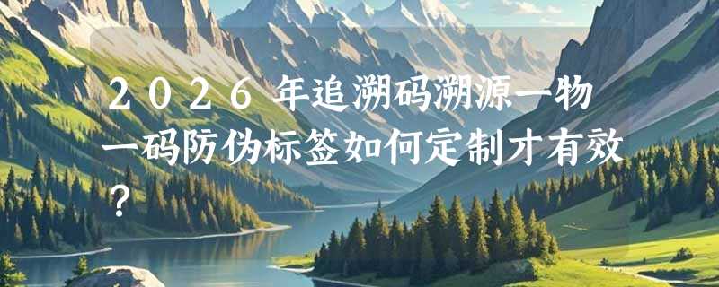2026年追溯码溯源一物一码防伪标签如何定制才有效？