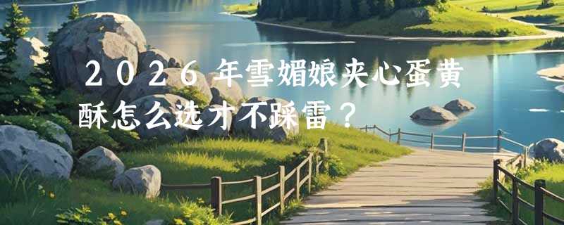 2026年雪媚娘夹心蛋黄酥怎么选才不踩雷？