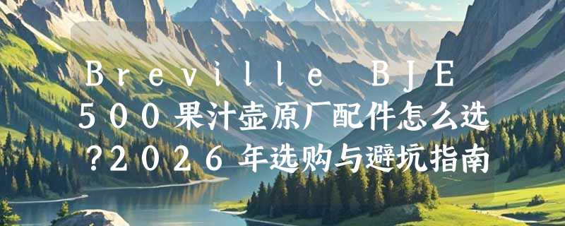 Breville BJE500果汁壶原厂配件怎么选？2026年选购与避坑指南