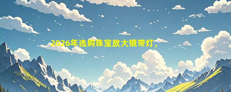 2026年选购珠宝放大镜带灯，100倍和80倍手持款怎么选？