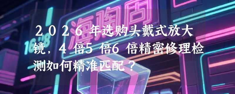2026年选购头戴式放大镜，4倍5倍6倍精密修理检测如何精准匹配？