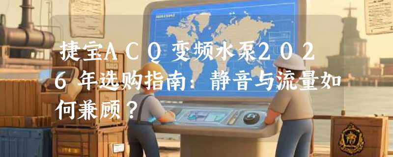 捷宝ACQ变频水泵2026年选购指南：静音与流量如何兼顾？