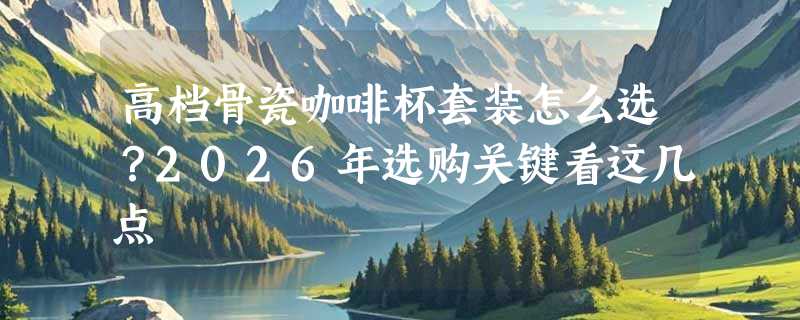 高档骨瓷咖啡杯套装怎么选？2026年选购关键看这几点