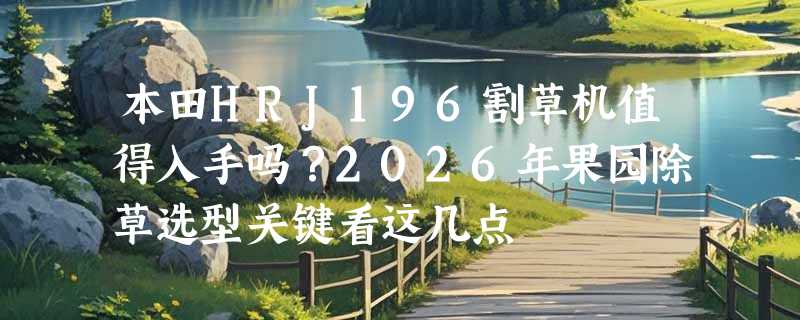 本田HRJ196割草机值得入手吗？2026年果园除草选型关键看这几点