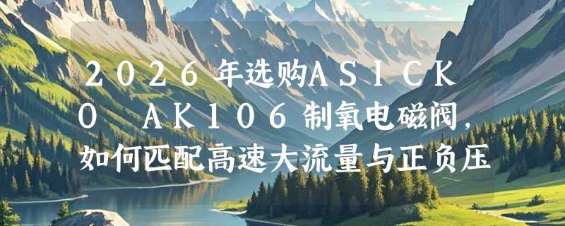 2026年选购ASICKO AK106制氧电磁阀，如何匹配高速大流量与正负压工况？