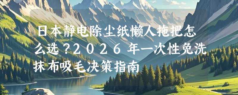 日本静电除尘纸懒人拖把怎么选？2026年一次性免洗抹布吸毛决策指南