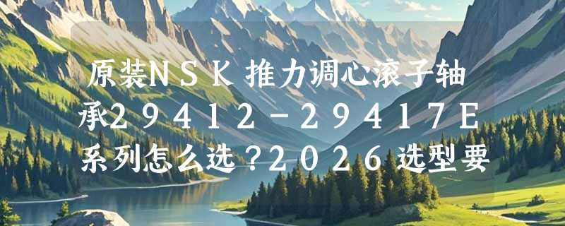 原装NSK推力调心滚子轴承29412-29417E系列怎么选？2026选型要点解析