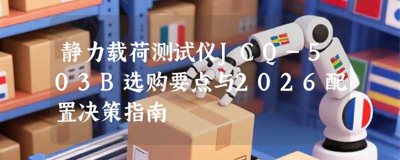 静力载荷测试仪JCQ-503B选购要点与2026配置决策指南