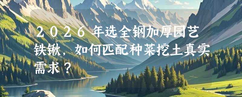2026年选全钢加厚园艺铁锹，如何匹配种菜挖土真实需求？