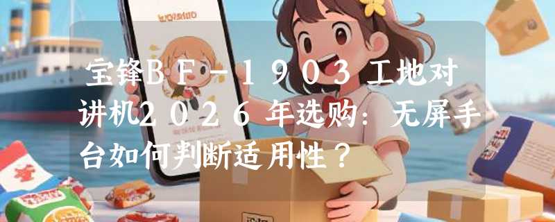 宝锋BF-1903工地对讲机2026年选购：无屏手台如何判断适用性？