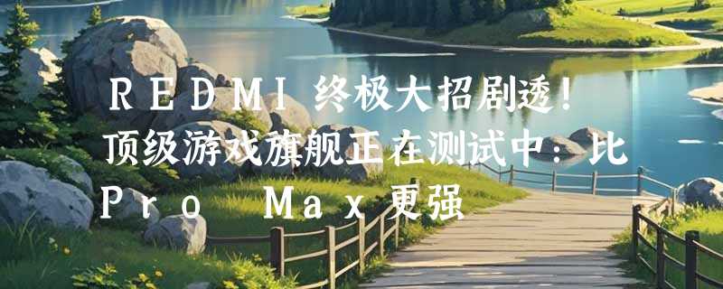 REDMI终极大招剧透！顶级游戏旗舰正在测试中：比Pro Max更强