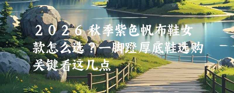 2026秋季紫色帆布鞋女款怎么选？一脚蹬厚底鞋选购关键看这几点