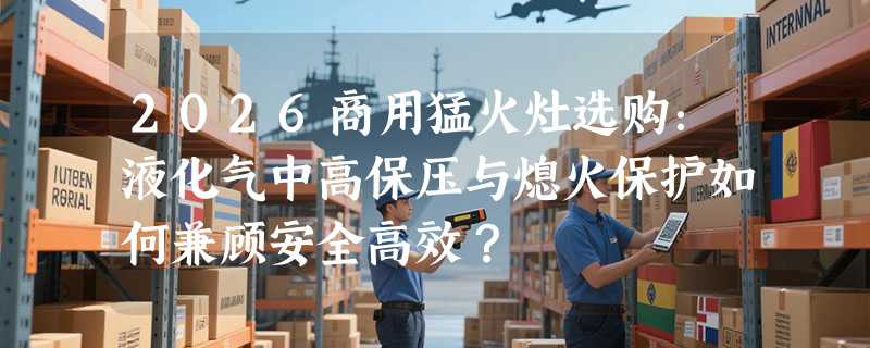 2026商用猛火灶选购：液化气中高保压与熄火保护如何兼顾安全高效？
