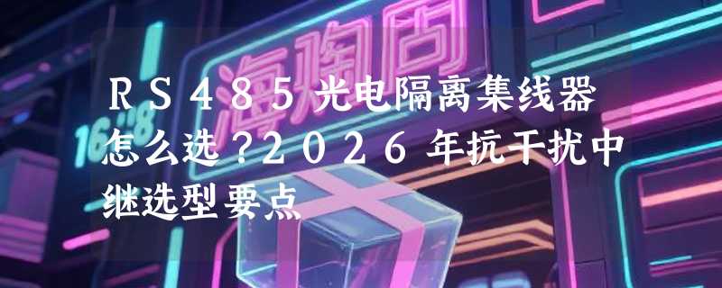 RS485光电隔离集线器怎么选？2026年抗干扰中继选型要点