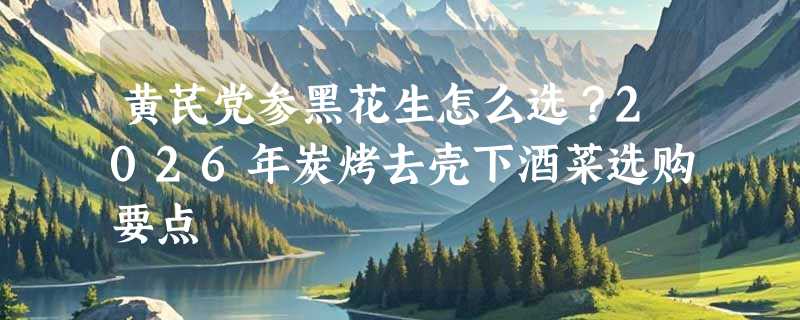 黄芪党参黑花生怎么选？2026年炭烤去壳下酒菜选购要点