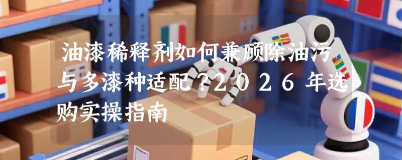 油漆稀释剂如何兼顾除油污与多漆种适配？2026年选购实操指南