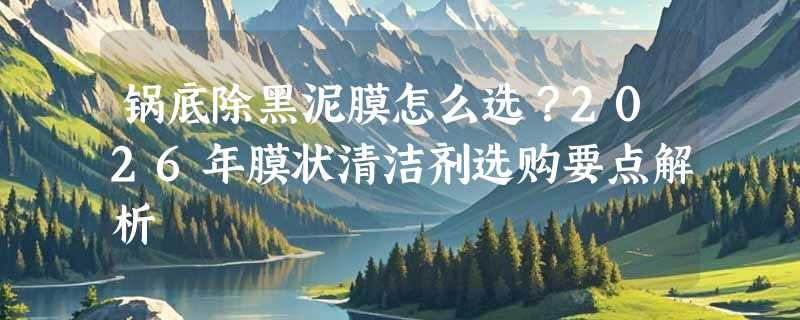 锅底除黑泥膜怎么选？2026年膜状清洁剂选购要点解析