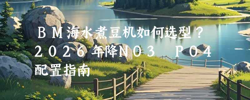 BM海水煮豆机如何选型？2026年降NO3 PO4配置指南