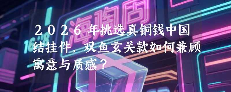 2026年挑选真铜钱中国结挂件，双鱼玄关款如何兼顾寓意与质感？