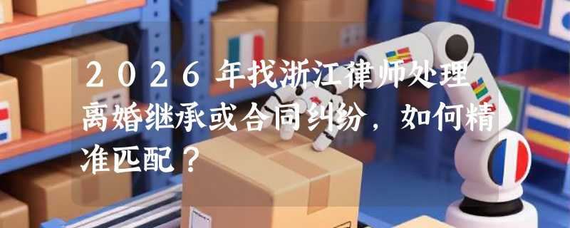 2026年找浙江律师处理离婚继承或合同纠纷，如何精准匹配？