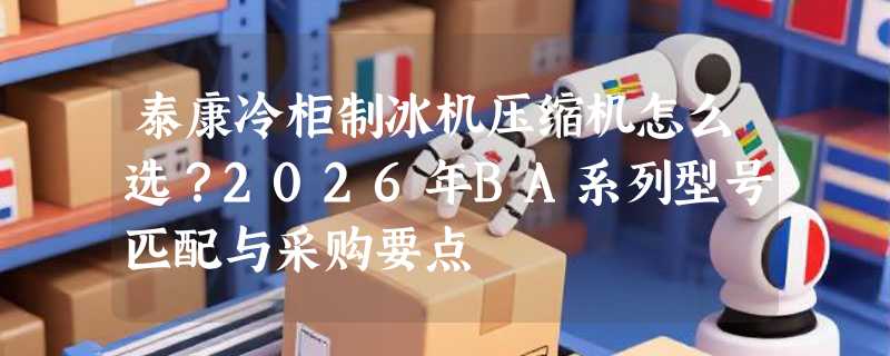 泰康冷柜制冰机压缩机怎么选？2026年BA系列型号匹配与采购要点
