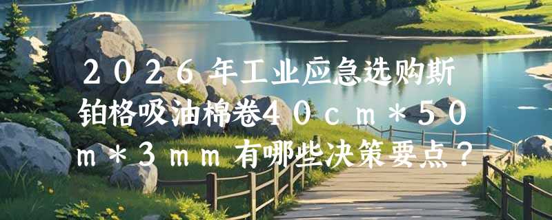2026年工业应急选购斯铂格吸油棉卷40cm*50m*3mm有哪些决策要点？