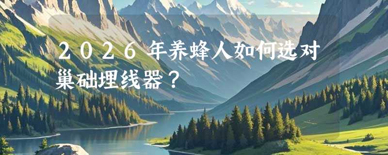 2026年养蜂人如何选对巢础埋线器？