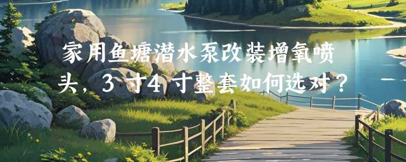 家用鱼塘潜水泵改装增氧喷头，3寸4寸整套如何选对？