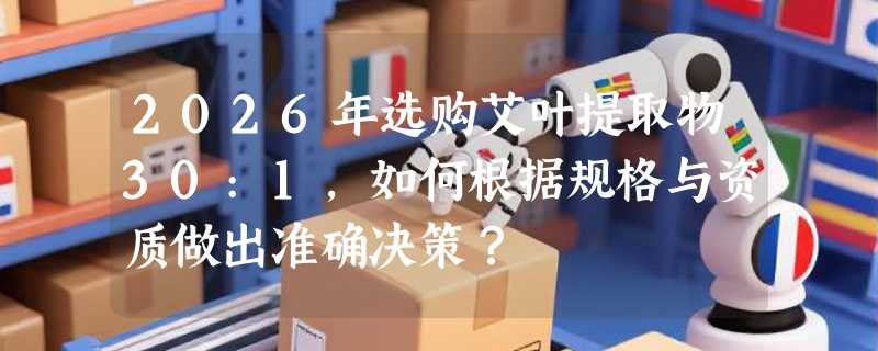 2026年选购艾叶提取物30:1，如何根据规格与资质做出准确决策？