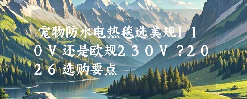 宠物防水电热毯选美规110V还是欧规230V？2026选购要点